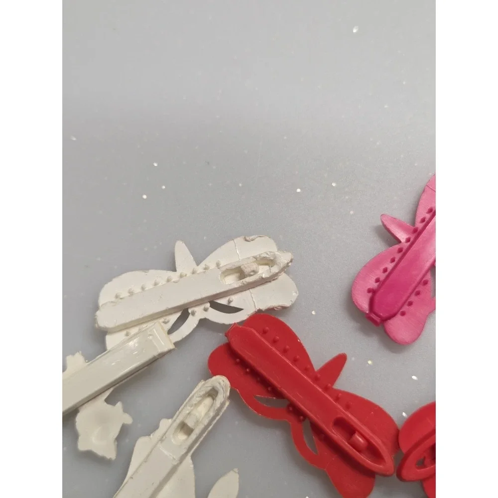 Vintage Goody Plastic Hair Barrettes 70ʼs 80ʼs Poodle Duck Cats Snap Tight Lot